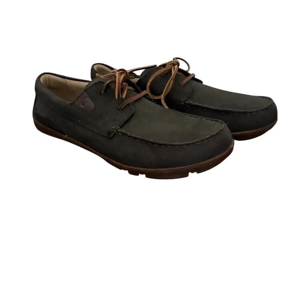 Olukai Black Leather Loafers Men’s Size 8.5